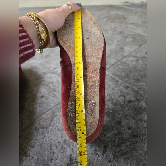 GUCCI vintage cherry red burgundy loafers flats suede snakeskin size 40EU 10US - Picture 5 of 16